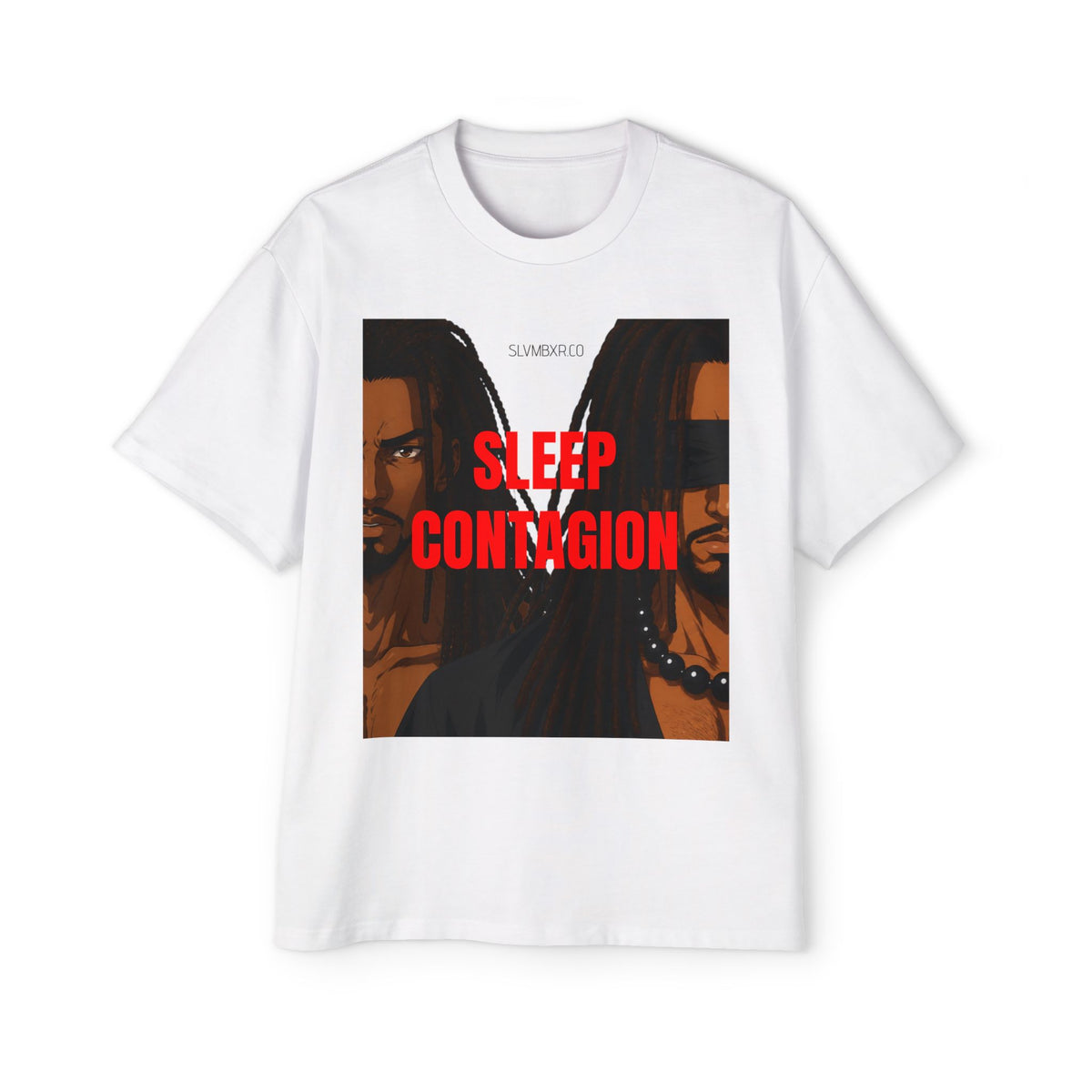 Dual Sleep Contagion Oversized Graphic tee