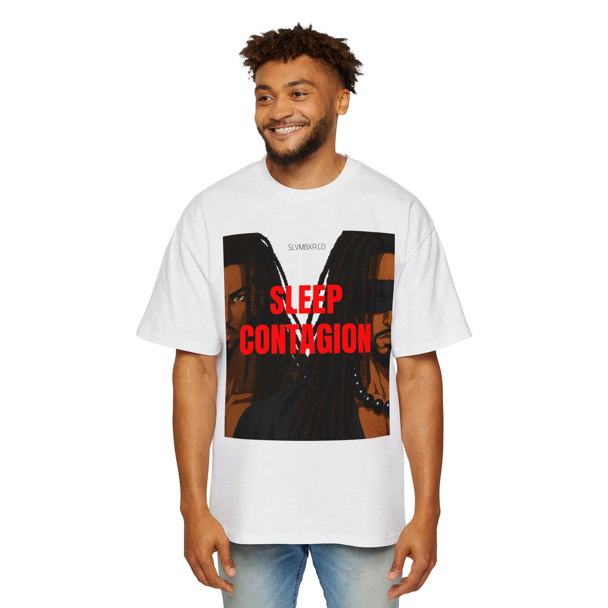 Dual Sleep Contagion Oversized Graphic tee